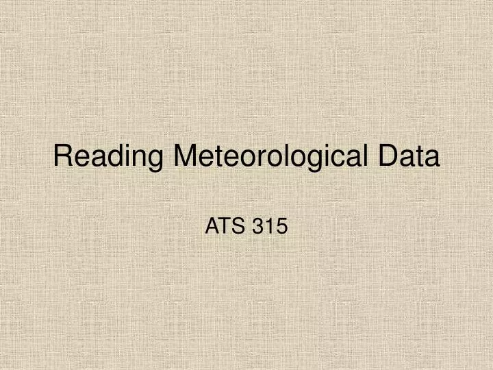reading meteorological data