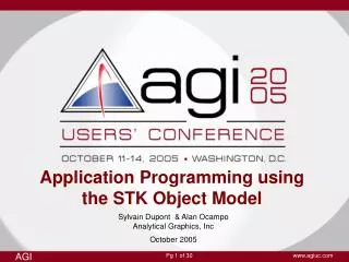 Application Programming using the STK Object Model