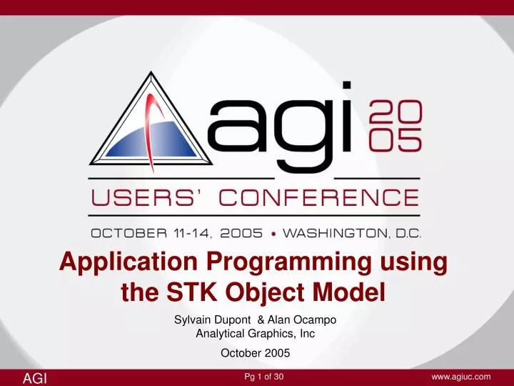 application programming using the stk object model