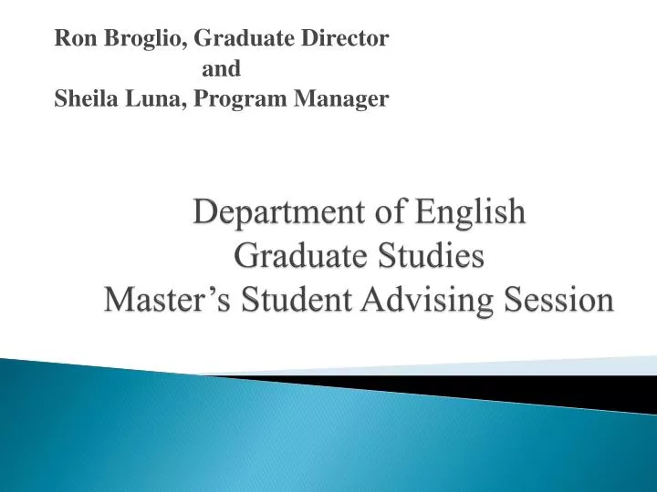 department of english graduate studies master s student advising session