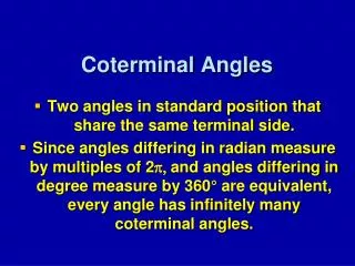 Coterminal Angles