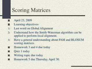 scoring matrices