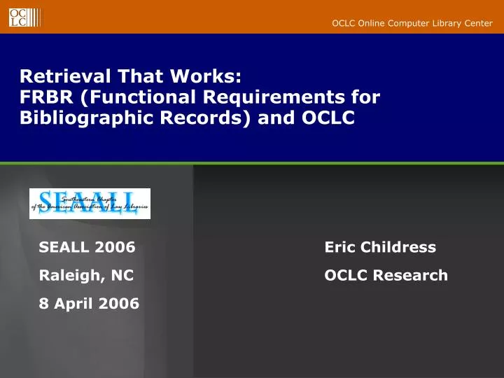 retrieval that works frbr functional requirements for bibliographic records and oclc