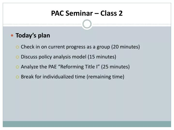 pac seminar class 2