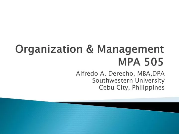 organization management mpa 505