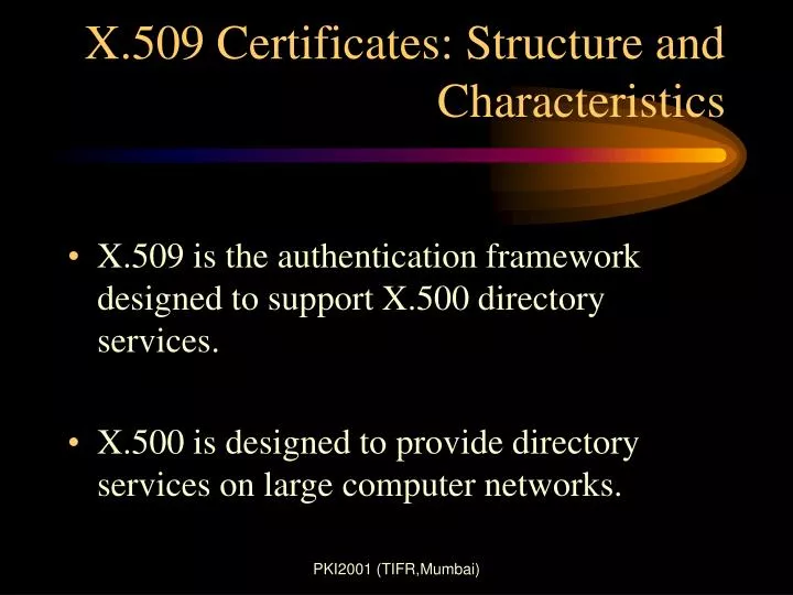 x 509 certificates structure and characteristics