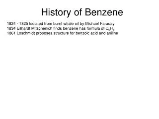 History of Benzene
