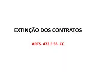 extin o dos contratos
