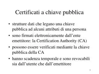 certificati a chiave pubblica