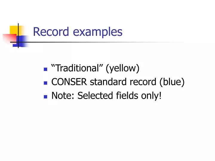 record examples