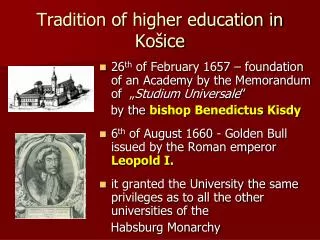 Tradition of higher education in Košice