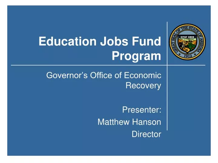education jobs fund program