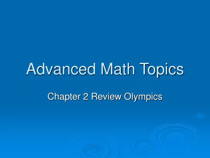advanced math topics