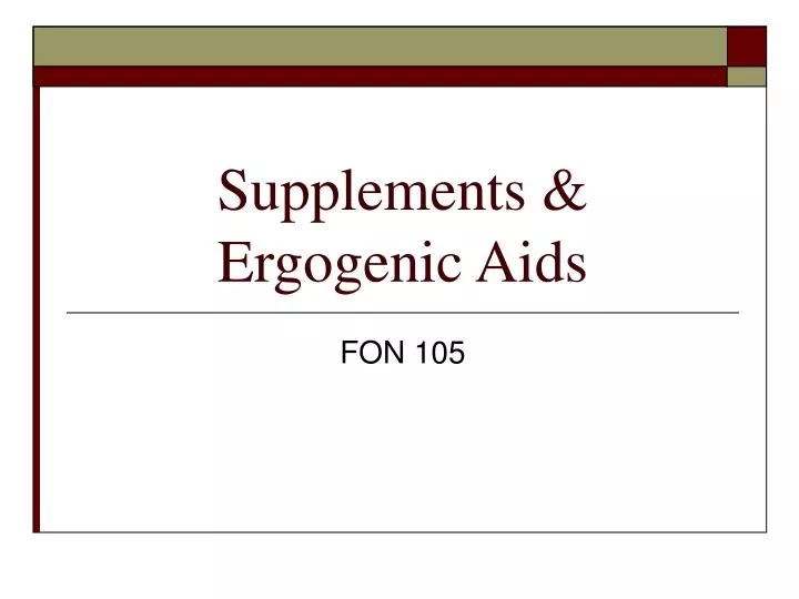 supplements ergogenic aids
