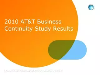2010 AT&amp;T Business Continuity Study Results