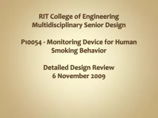RIT Engineering Multidisciplinary Senior Design