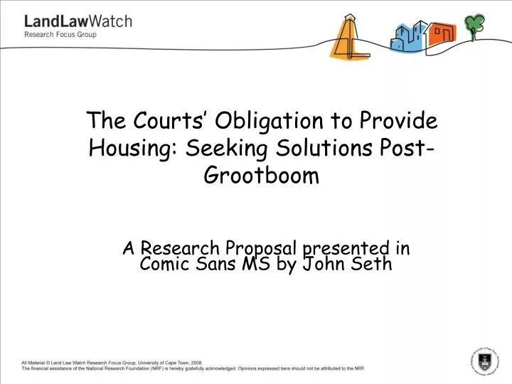 the courts obligation to provide housing seeking solutions post grootboom