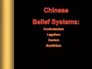 Chinese Belief Systems: