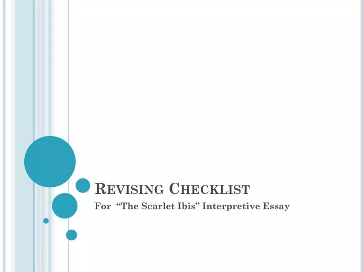 revising checklist