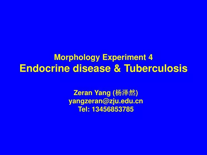 morphology experiment 4 endocrine disease tuberculosis