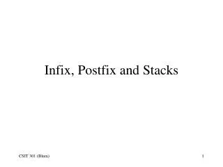 Infix, Postfix and Stacks