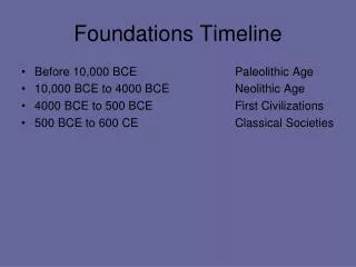 Foundations Timeline