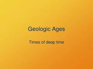 Geologic Ages