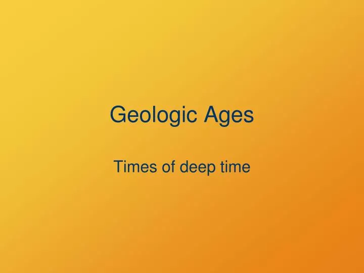 geologic ages