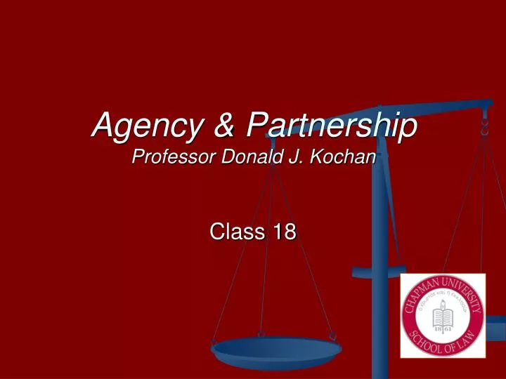 agency partnership professor donald j kochan