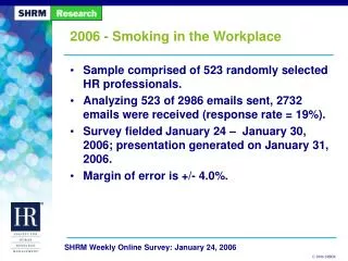 2006 - Smoking in the Workplace