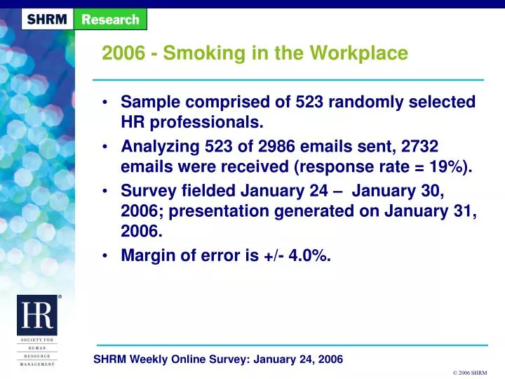 2006 smoking in the workplace