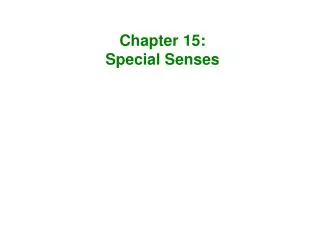 Chapter 15: Special Senses