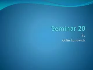 Seminar 20