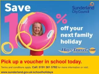 Pick up a voucher in school today.