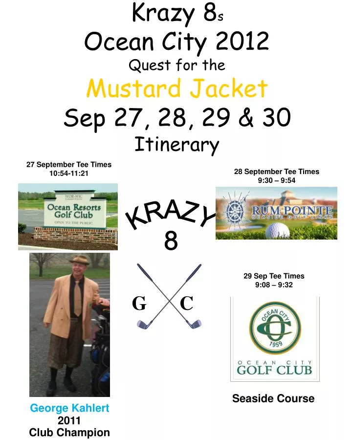 krazy 8 s ocean city 2012 quest for the mustard jacket sep 27 28 29 30 itinerary