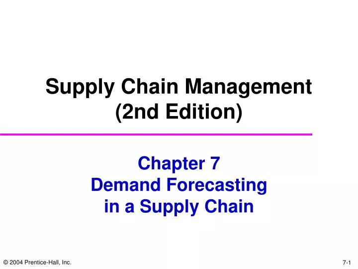 chapter 7 demand forecasting in a supply chain