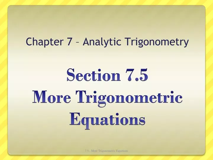 chapter 7 analytic trigonometry