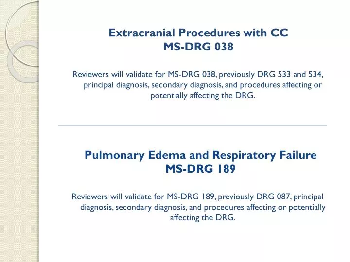 extracranial procedures with cc ms drg 038