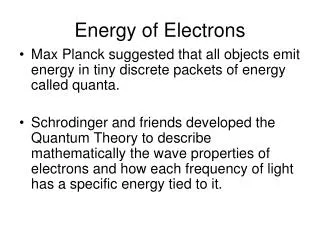 Energy of Electrons