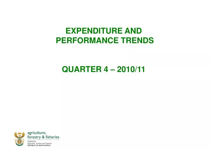 expenditure and performance trends quarter 4 2010 11