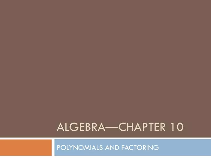 algebra chapter 10