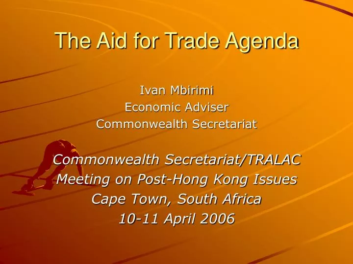 the aid for trade agenda