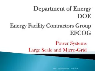 Department of Energy DOE Energy Facility Contractors Group EFCOG