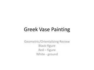 Greek Vase Painting