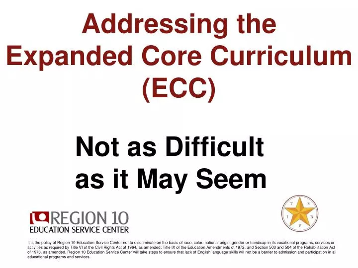 addressing the expanded core curriculum ecc