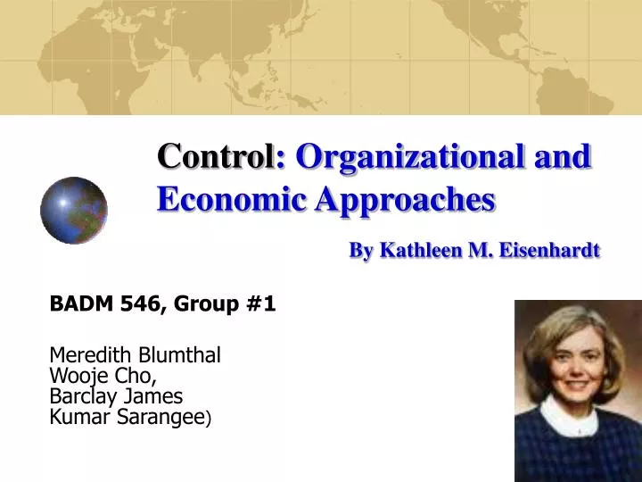 control organizational and economic approaches by kathleen m eisenhardt