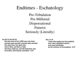 Endtimes - Eschatology