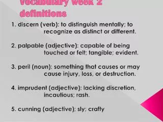 Vocabulary week 2 definitions