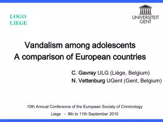 Vandalism among adolescents A comparison of European countries