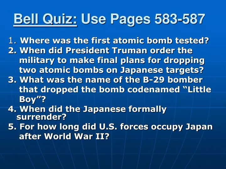 bell quiz use pages 583 587